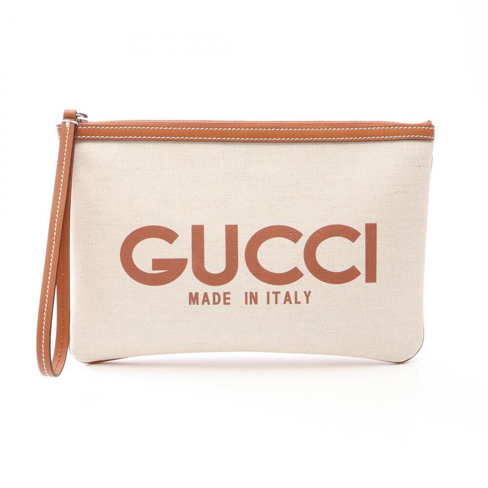 GUCCI Authentic Brown Leather Clutch Bag